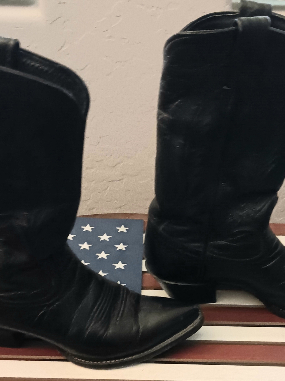 Tony Lama Black Leather Cowgirl Heeled Boots - Picture 4 of 7